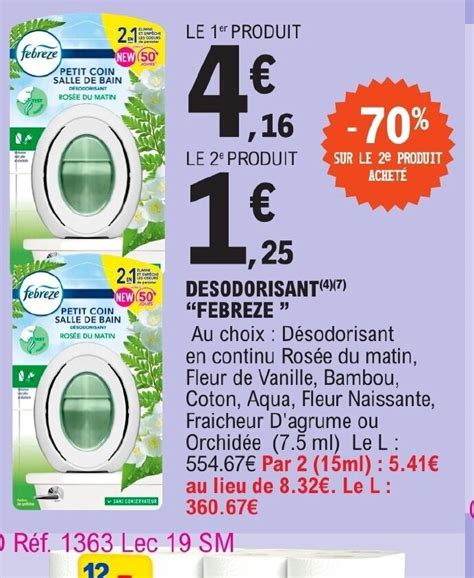 Promo Desodorisant Febreze Chez E Leclerc