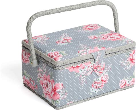 Hobbyt Mrltleģ Sewing Box Large Twin Lid Square Cotton Blend