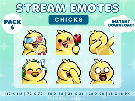 Chicken Emotes Twitch Chick Twitch Emotes Cute Chick Etsy