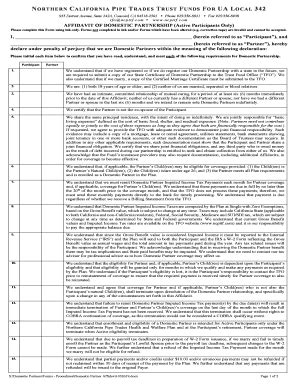 Fillable Online Domestic Partner Affidavit 032619 Fax Email Print