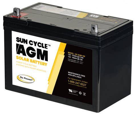 Go Power Deep Cycle Solar Battery 100 Amp Hour Agm Solar Battery Free