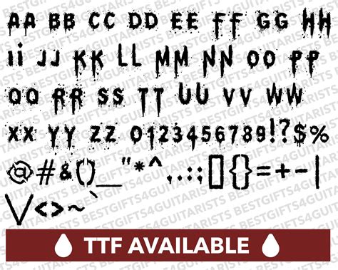 Blood Font Svg Blood Alphabet Svg Horror Font For Cricut Svg Ttf