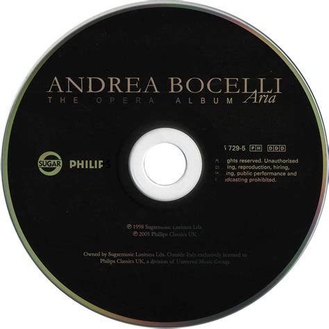 Car Tula Cd De Andrea Bocelli Aria The Opera Album Portada