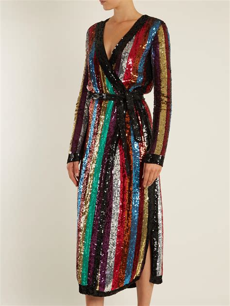 Lyst Attico Grace Sequin Wrap Dress