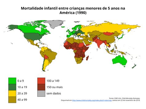 Mapeando a mortalidade infantil na América Planos de aula 8ano