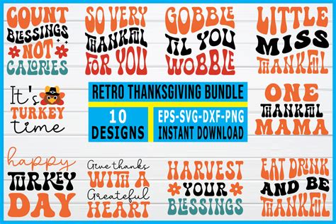 Retro Thanksgiving Bundle Graphic By Smart Design · Creative Fabrica