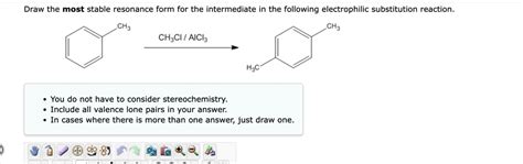 SOLVED: Draw the most stable resonance form for the intermediate in the ...