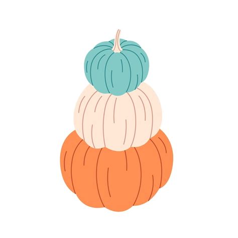 Premium Vector | Cute colorful pumpkins Autumn harvest hello autumn ...