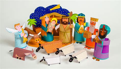 Nativity Scene Diy Paper Craft Kit 3d Paper Toys