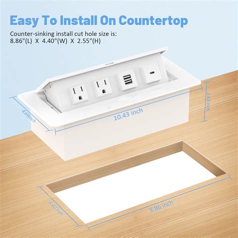 Pop Up Outlets With Usb C Ports Recessed Hidden Countertop Outlet Connectivity Box Conference