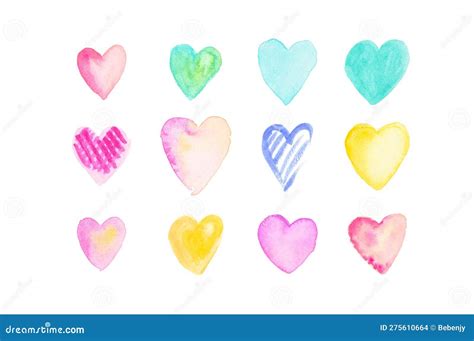 Painting A Heart By Watercolor On A White Background Stock Illustration