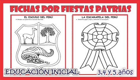 Fichas Por Fiestas Patrias Para NiÑos De 3 4 Y 5 AÑos De Nivel Inicial