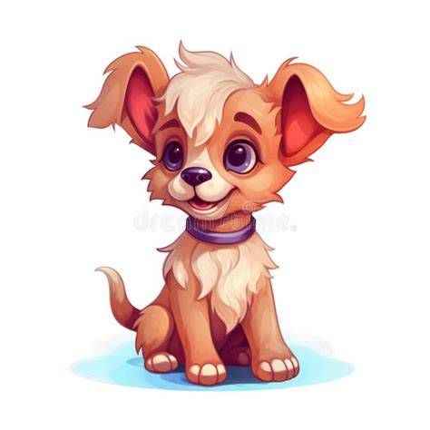 Ilustração De Chibi De Um Cão De Desenho Animado Fofo No Estilo De