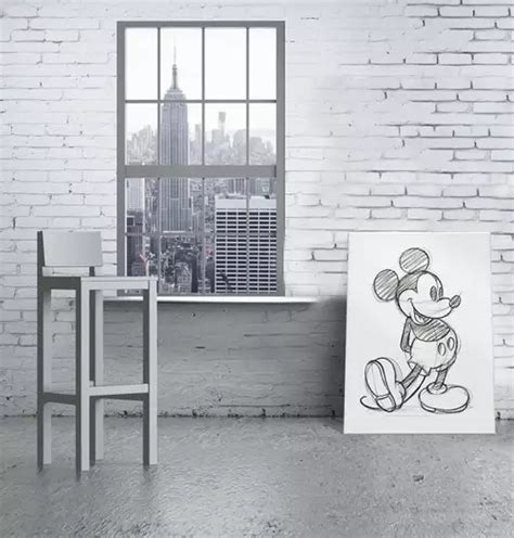 Myszka Miki Mickey Mouse Sketched Single Obraz na płótnie Galeria