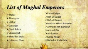 List of Mughal Emperors | GKDuniya