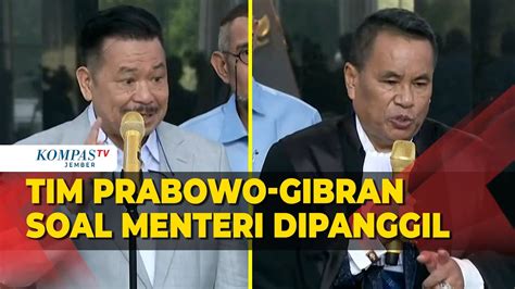 [full] Tim Prabowo Gibran Soal Menteri Dipanggil Hingga Tanggapi Saksi