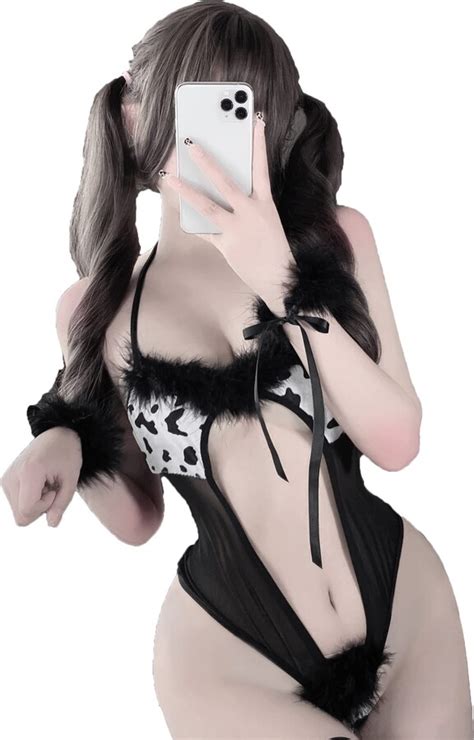 Jasmygirls Sexy Cow Cosplay Lingerie Naughty Maid Costume Kawaii Anime