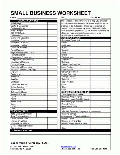 Business Expenses Spreadsheet For Taxes — Db