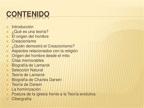 Teorías Del Origen Del Hombrecreacionismo Teoría De Lamarck Y Teorí…