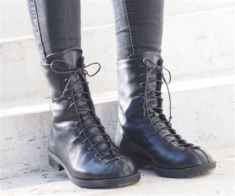 Black Genuine Leather Boots/woman Genuine Leather Boots/woman | Etsy
