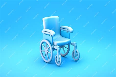 Premium Photo | A blue wheelchair is on a blue background.