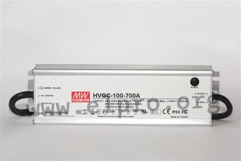 Mean Well LED Drivers 100W IP65 Constant Current Adjustable HVGC