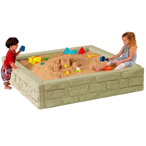 Modern Home 4ft X 4ft All Weather Stone Outdoor Sandbox Kit Wcover