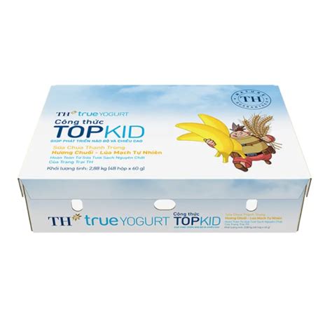 Thùng 48 hộp sữa chua ăn TH true YOGURT công thức TOPKID hương chuối