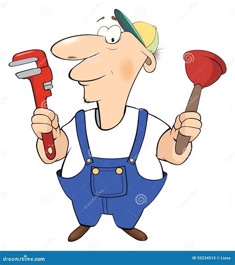 Cartoon Plumber With Tools Cartoon Stock Vector - Image: 55234513