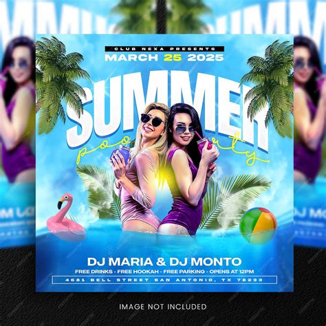 Premium Psd Summer Pool Party Flyer Social Media Template Or Web Banner