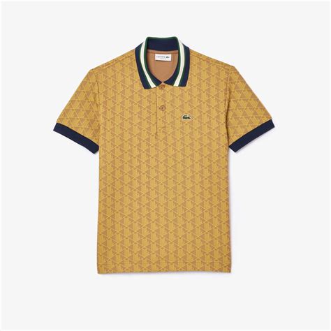 Lacoste Erkek Classic Fit Monogram Kahverengi Polo Dh Qib Lacoste