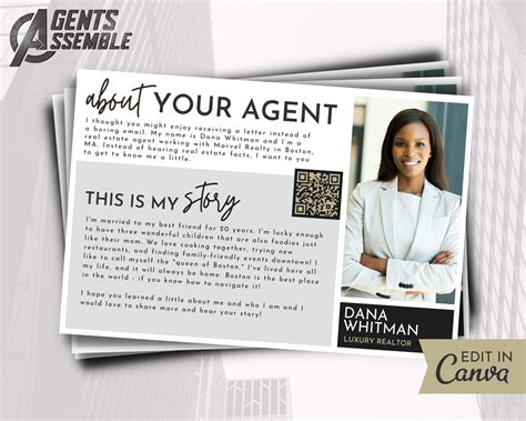 Meet Your Agent Postcard Real Estate Postcard Realtor Marketing Card