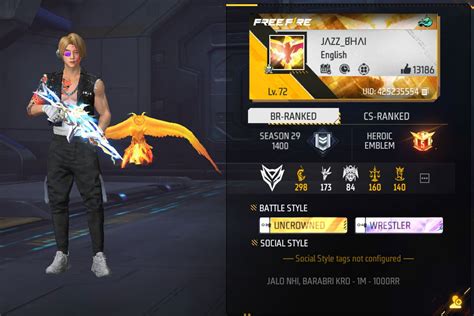 Jazz Ff Gamers Free Fire Max Id Stats K D Ratio Headshots And