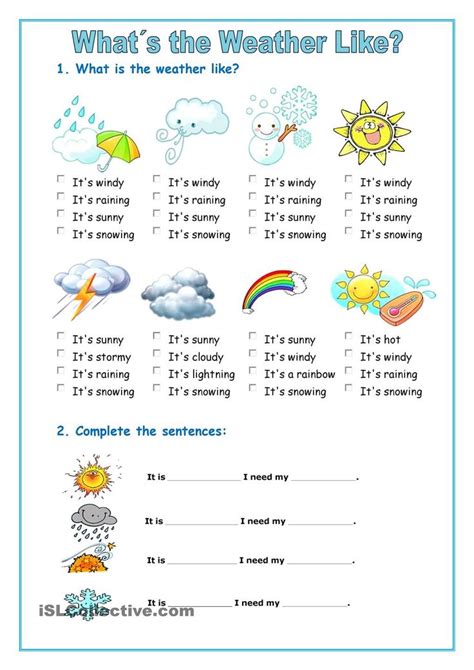 The Weather Educacion Ingles Ingles Para Preescolar Material