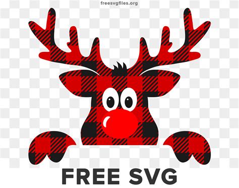 Free Buffalo Plaid Christmas Reindeer Svg Download For Free