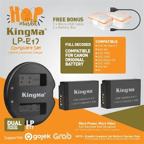 Jual Kingma Paket Complete Battery Charger Set Lp E Canon M M M