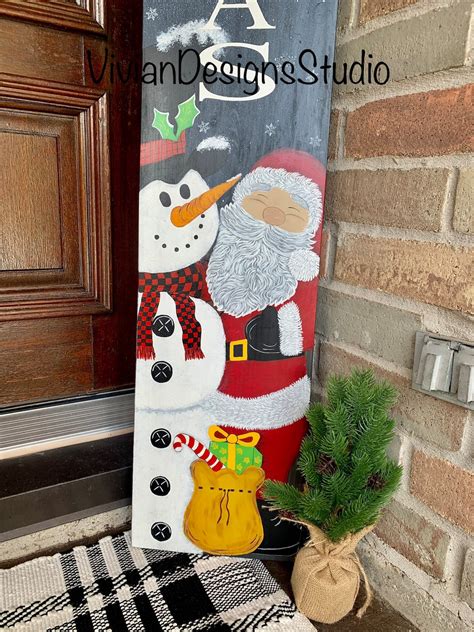 Christmas Porch Leaner Merry Christmas Front Porch Sign Etsy