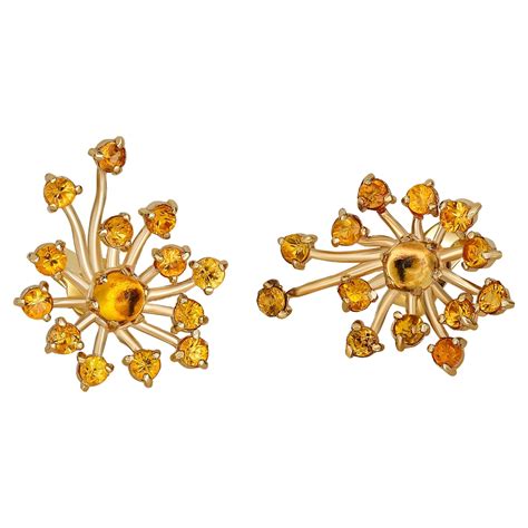 Rose Stud Earrings, Yellow Gold, Detailed Rose Flower Stud For Sale at ...