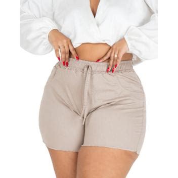 Short Jeans Feminino Plus Size Cintura Alta Lycra E Elástico MRB