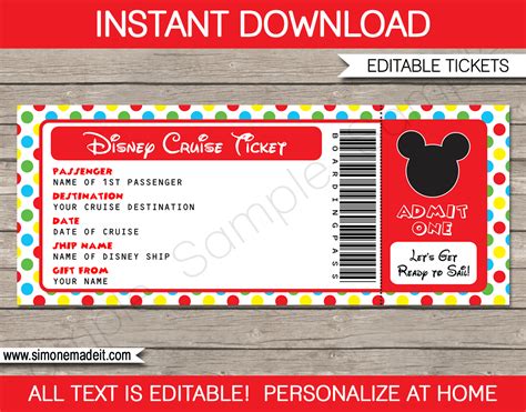 Free Printable Disney Cruise Ticket Printable Word Searches