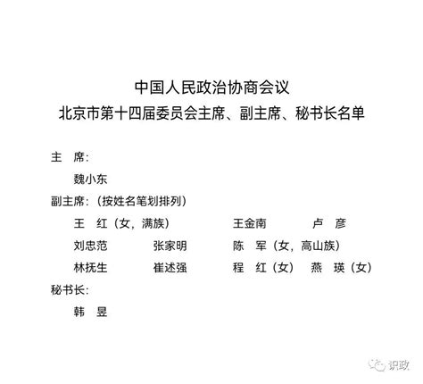 魏小东当选政协北京市第十四届委员会主席 澎湃号·政务 澎湃新闻 The Paper