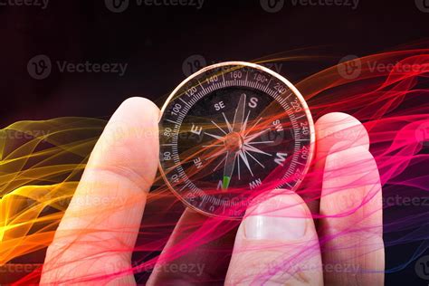 Hand Holding Compass In Hand For Navigation Guide 12296546 Stock Photo