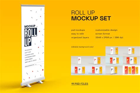 Roll Up Banner Mockup Design Cuts