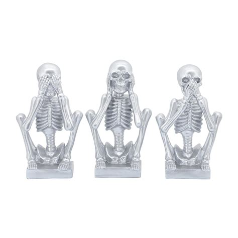 RES, S/3 NO EVIL SKELETONS , SILVER - Walmart.com