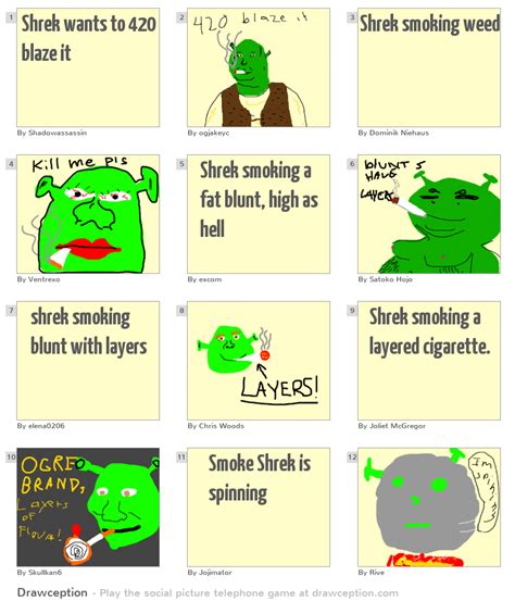 Shrek wants to 420 blaze it - Drawception