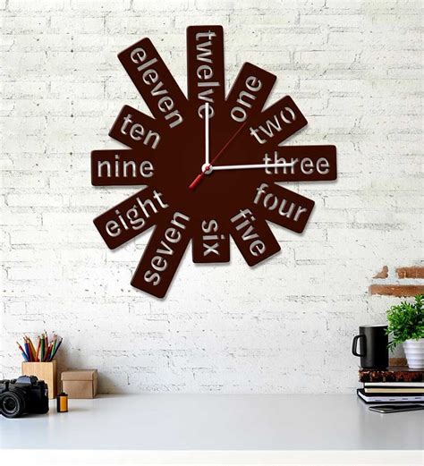 Buy Brown MDF Numbers Modern Wall Clock at 41% OFF by WallMantra ...