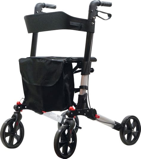 Deluxe Fold Flat Rollator Paars Opvouwbaar En Lichtgewicht