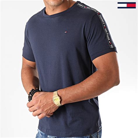 Tommy Hilfiger Tee Shirt Avec Bandes Bleu Marine