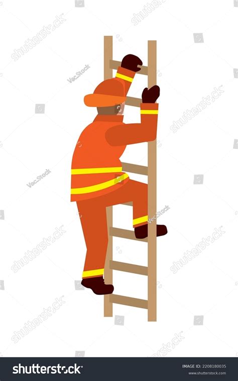 Fireman Ladder On White Background Stock Vector (Royalty Free ...