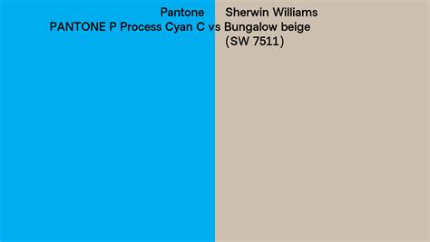 Pantone P Process Cyan C Vs Sherwin Williams Bungalow Beige Sw